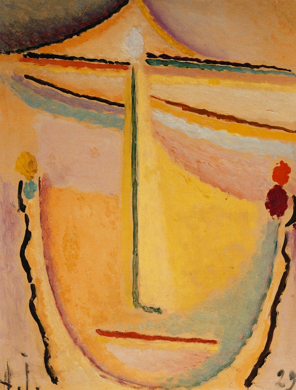 Vaaleanpunainen-oranssi; Rosa-Orange, 1929 tekijältä Alexej von Jawlensky