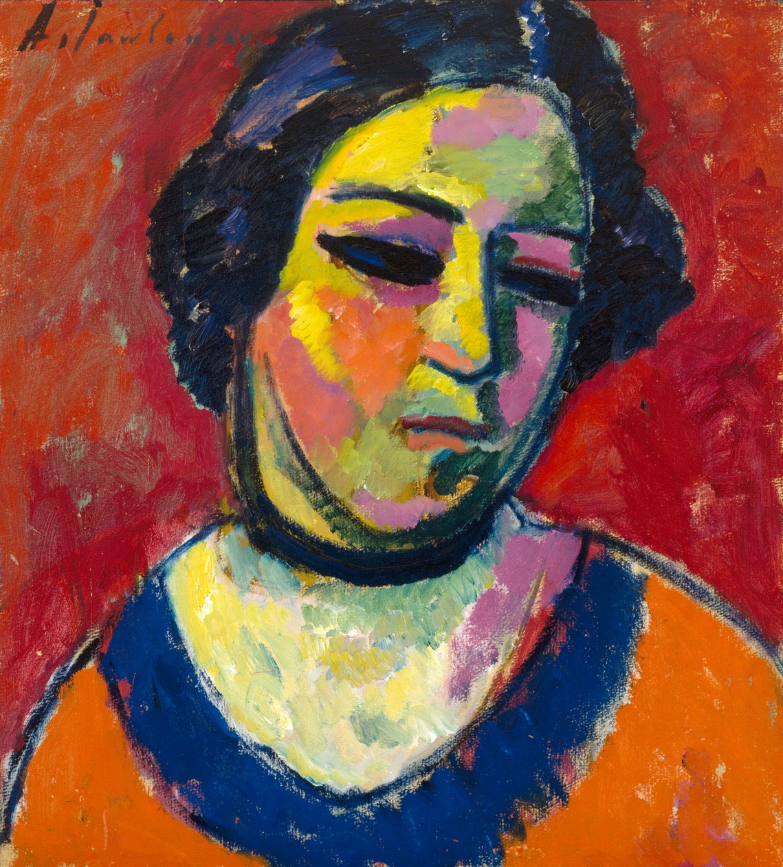 Naisen muotokuva, 1912 tekijältä Alexej von Jawlensky