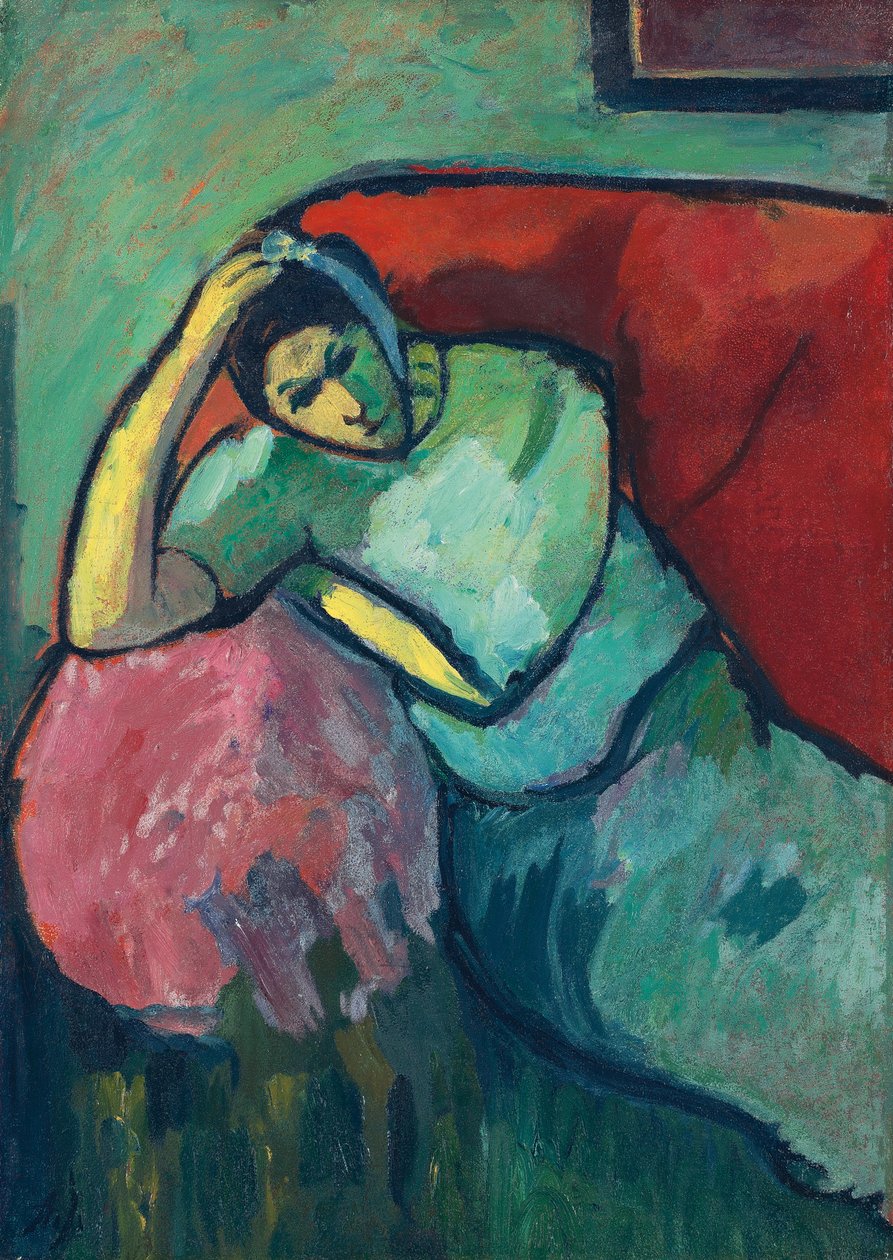 Istuva nainen, 1909 tekijältä Alexej von Jawlensky