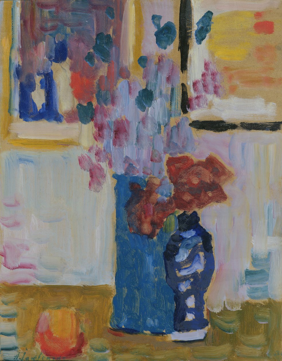Asetelma kukkien kanssa (öljy pahville) tekijältä Alexej von Jawlensky