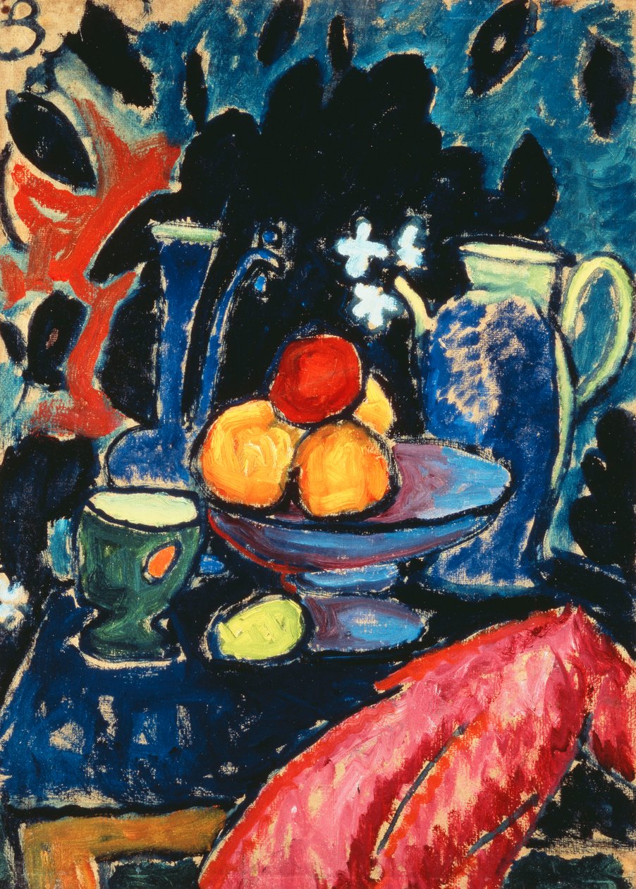 asetelma kannulla; Asetelma kannun kanssa, n. 1913 tekijältä Alexej von Jawlensky