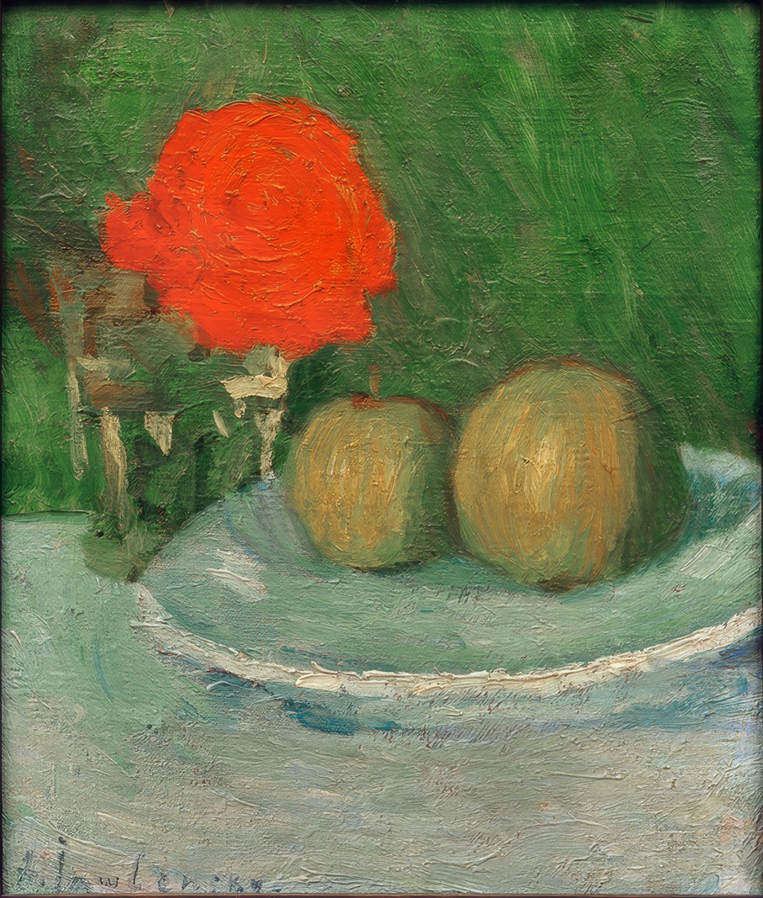 Asetelma omenoiden ja ruusujen kanssa tekijältä Alexej von Jawlensky