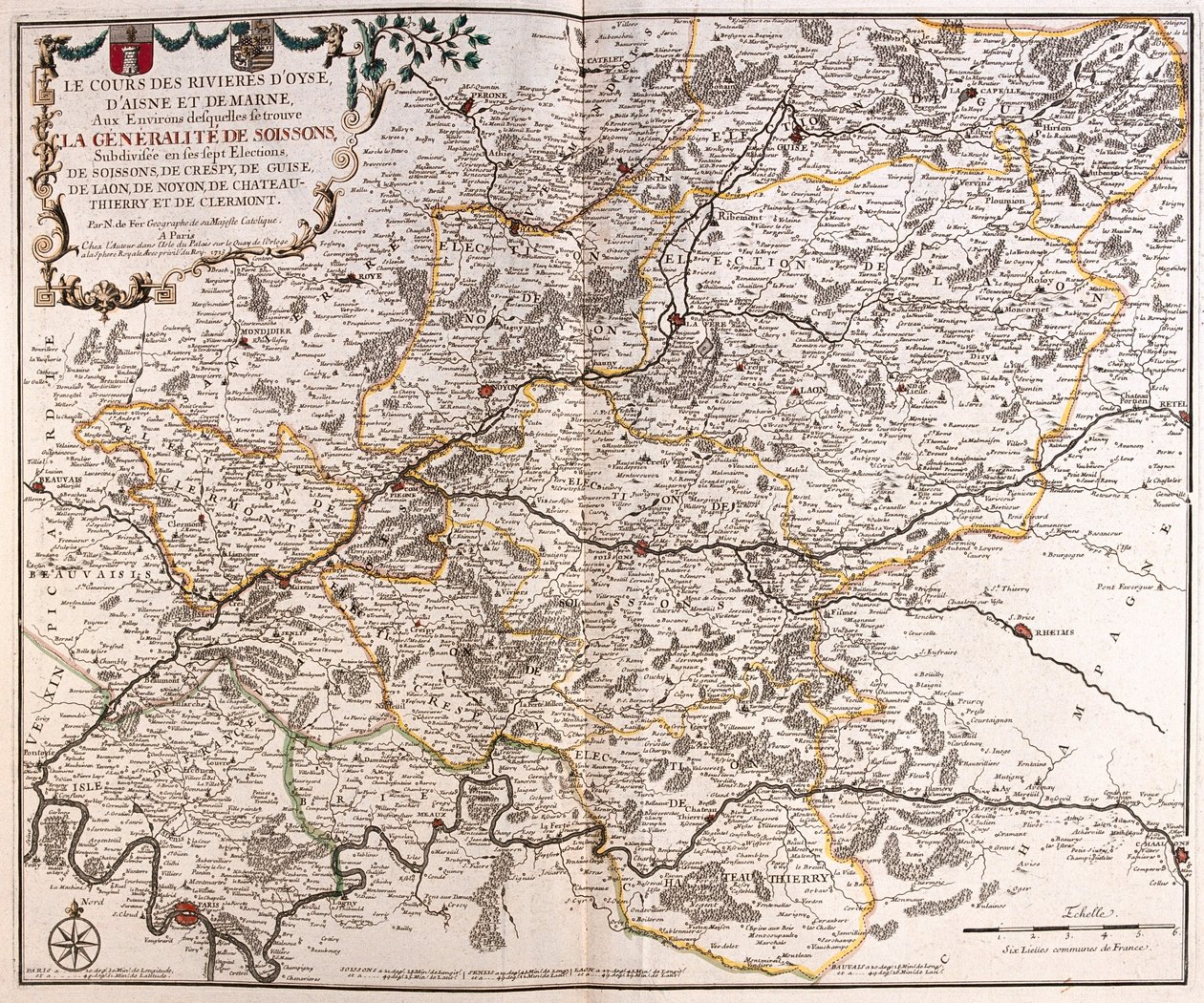 Oise-, Aisne- ja Marne-joki, Ranska - by A tekijältä Alexis Hubert Jaillot