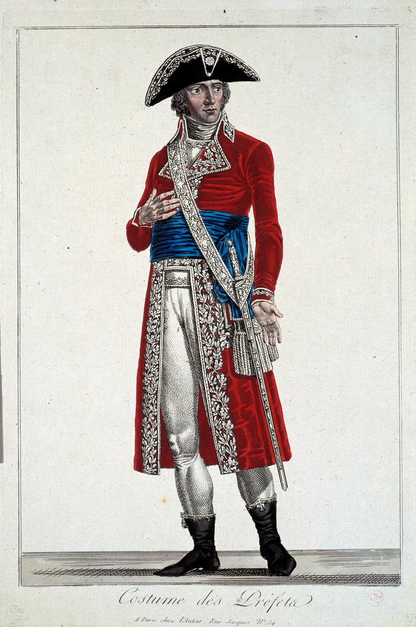 Prefekti punaisessa puvussa Alexis Chataignierin (1772-1817) kaiverrus. tekijältä Alexis Chataigner