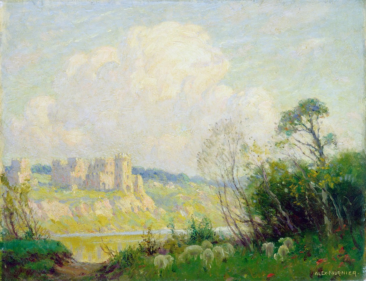 Rauniot vanhassa Normandiassa, n. 1905 (öljy kankaalle) tekijältä Alexis Jean Fournier