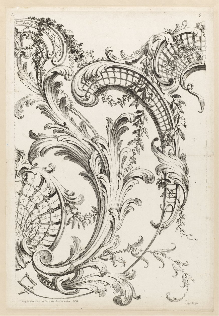Shell Cartouches ja Acanthus Leaf Motif tekijältä Alexis Peyrotte