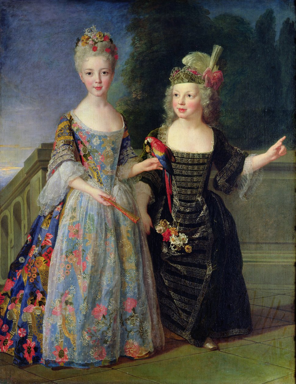 Catherine-Eleonore de Bethisy (1707-67) ja hänen veljensä Eugene-Eleanore (1709-81) (öljy kankaalle) tekijältä Alexis Simon Belle