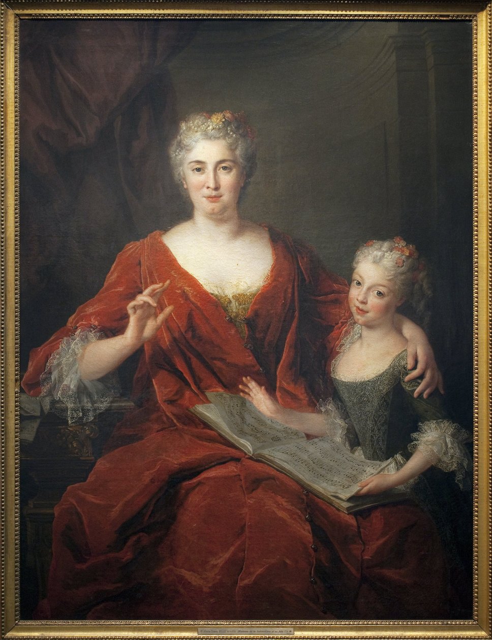 Madame de la Sablonniere ja hänen tyttärensä. Alexis Simon Bellen (1674-1734) maalaus öljy kankaalle tekijältä Alexis Simon Belle