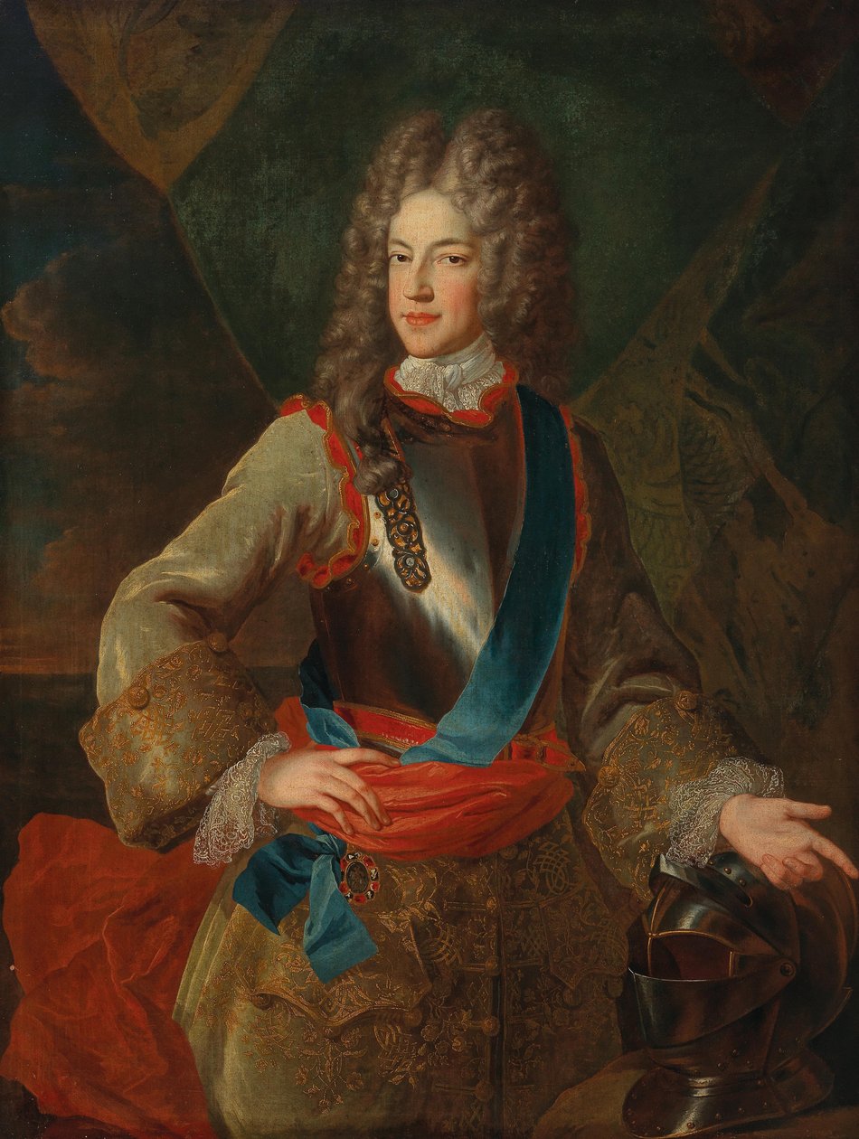 Prinssi James Francis Edward Stuartin muotokuva, lempinimeltään The Old Pretender, 1710-luku. tekijältä Alexis Simon Belle