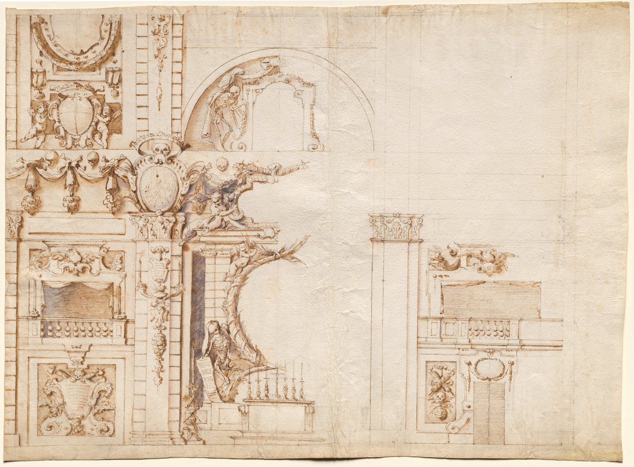 Tutkimus "Essequie":lle, joka suoritettiin San Lorenzossa Firenzessä vuonna 1637 Pyhän Rooman keisarin Ferdinand II:n kunniaksi tekijältä Alfonso Parigi
