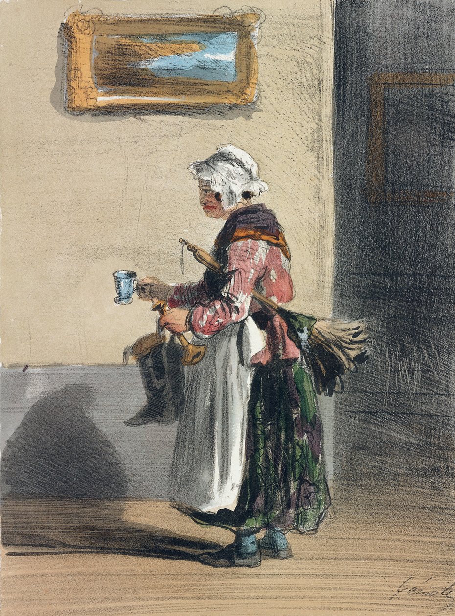 Siivooja, Les Femmes de Parisista, 1841-42 tekijältä Alfred Andre Geniole