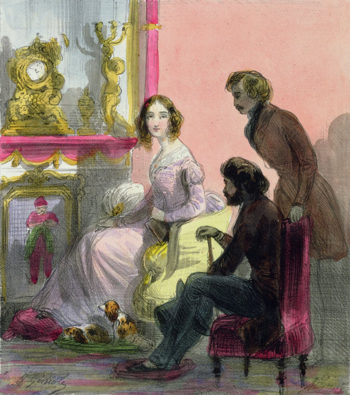 Herttuatar, levy 13 Les Femmes de Parisista, 1841-42 tekijältä Alfred Andre Geniole