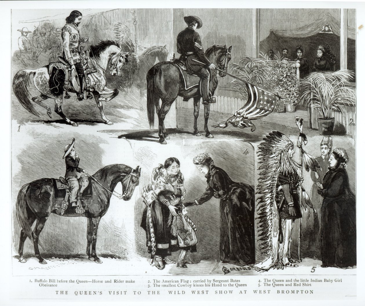 Kuningattaren vierailu villin lännen näyttelyyn West Bromptonissa, 1887 tekijältä Alfred Chantrey Corbould