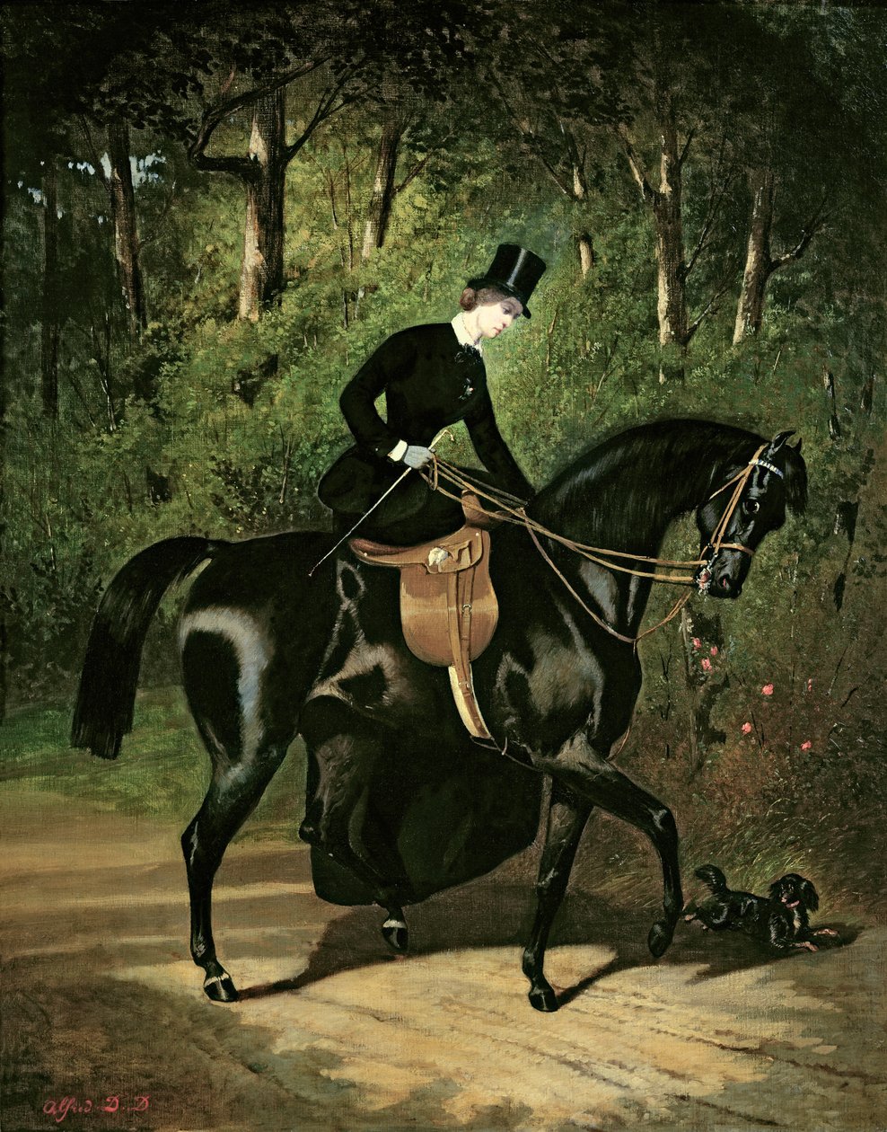 Rider Kipler mustalla tammallaan tekijältä Alfred Dedreux