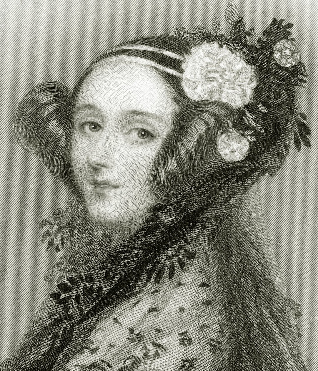 Lovelacen kreivitär Augusta Ada Kingin (1815 - 1852) muotokuva. tekijältä Alfred Edward Chalon