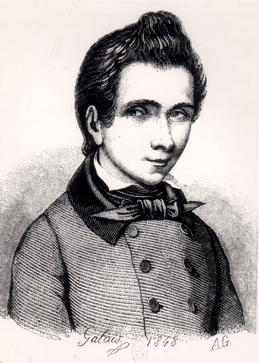Evariste Galois (1811-32), 1848 (bw kuva) tekijältä Alfred Galois
