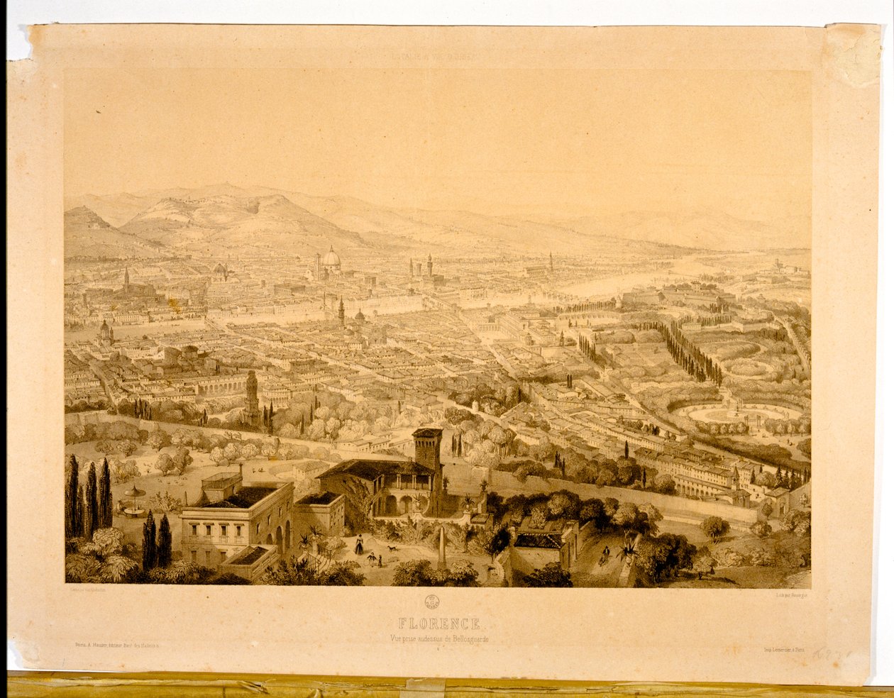 Firenze, näkymä ylhäältä Bellosguardo tekijältä Alfred Guesdon