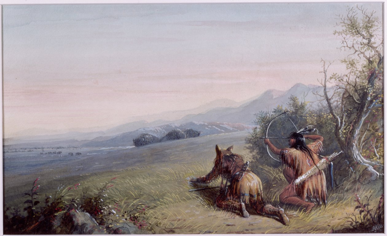 Lähestymme Buffaloa, 1837 tekijältä Alfred Jacob Miller