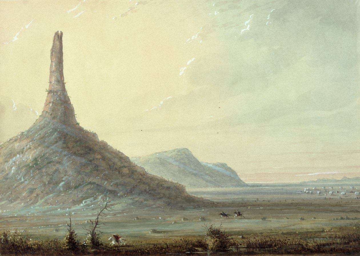 Chimney Rock, 1837 tekijältä Alfred Jacob Miller
