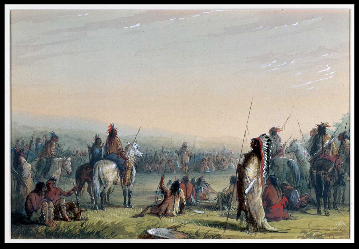 Intian neuvosto, 1837 tekijältä Alfred Jacob Miller