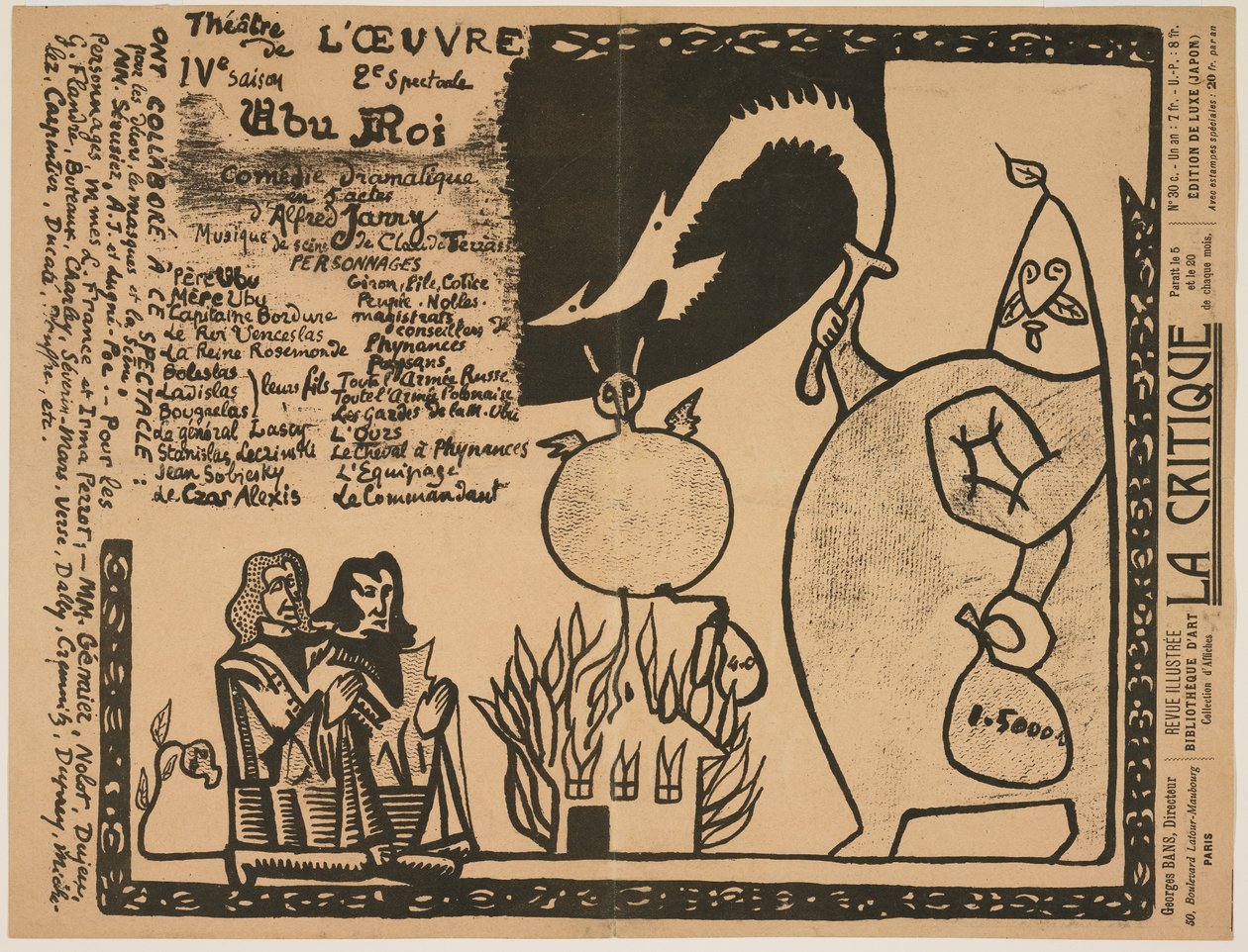 Ohjelma Ubu Roille, 1896 tekijältä Alfred Jarry