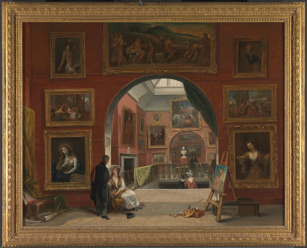 Brittiläisen instituutin Old Master -näyttelyn sisustus, kesä 1832 tekijältä Alfred Woolmer