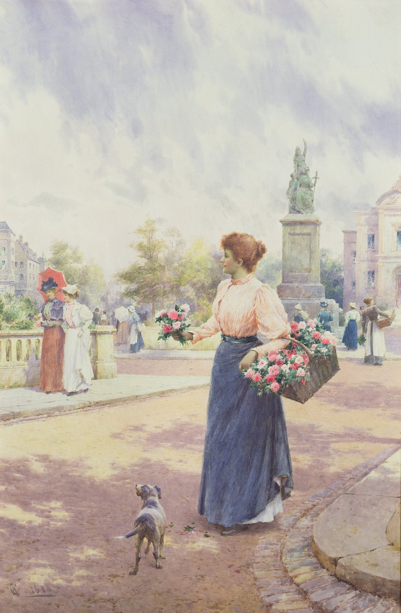 Pariisilainen kukkakauppias, 1898 tekijältä Alfred, Jr. Glendening