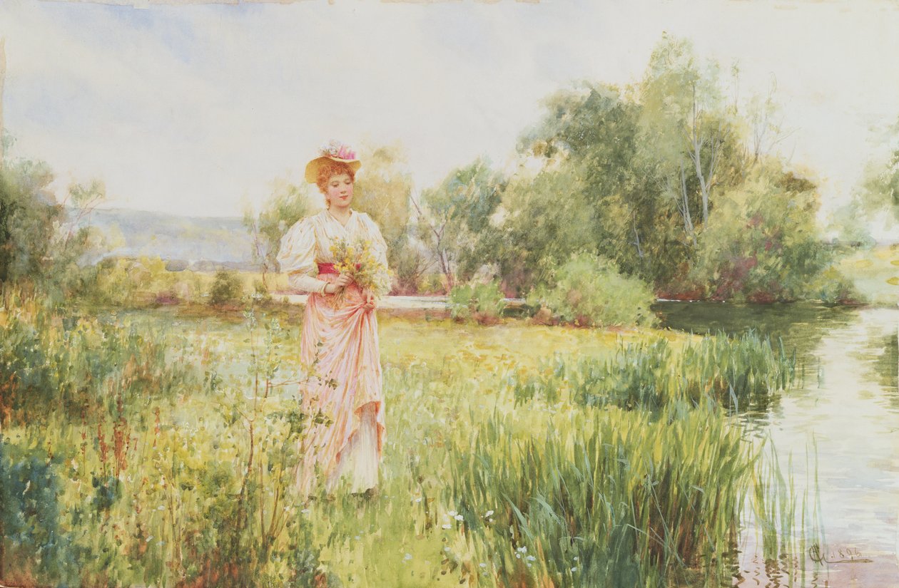 Joen rannalla, 1896 tekijältä Alfred, Jr. Glendening