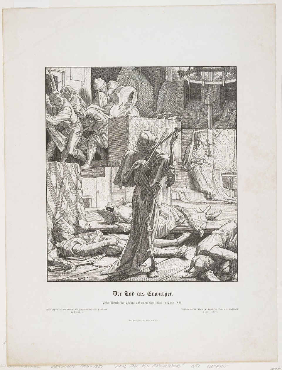 Kuolema kuristajana, 1851 tekijältä Alfred Rethel