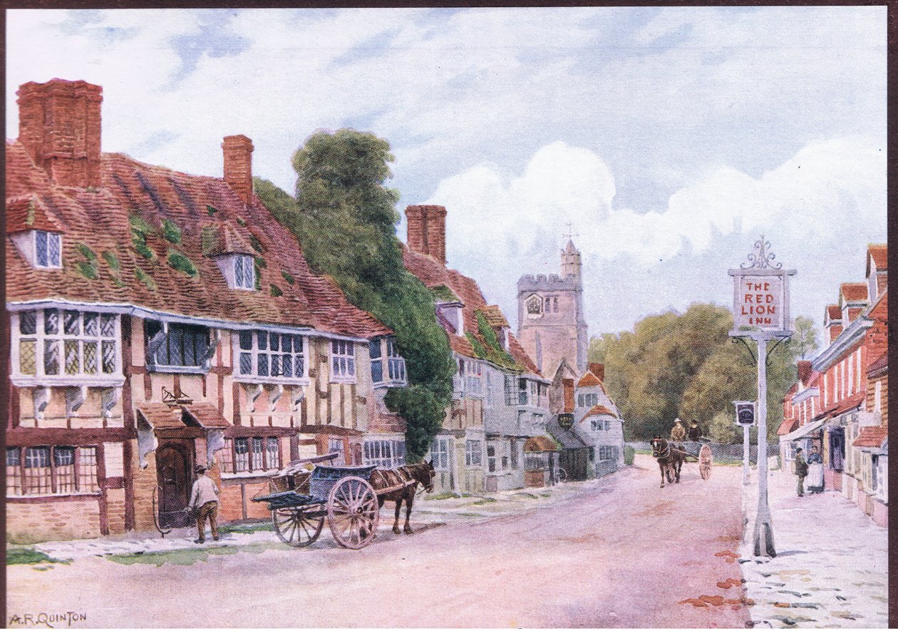 Biddenden, Kent, teoksesta The Cottages and the Village Life of Rural England, julkaisija Dent & Sons Limited, 1912. tekijältä Alfred Robert Quinton