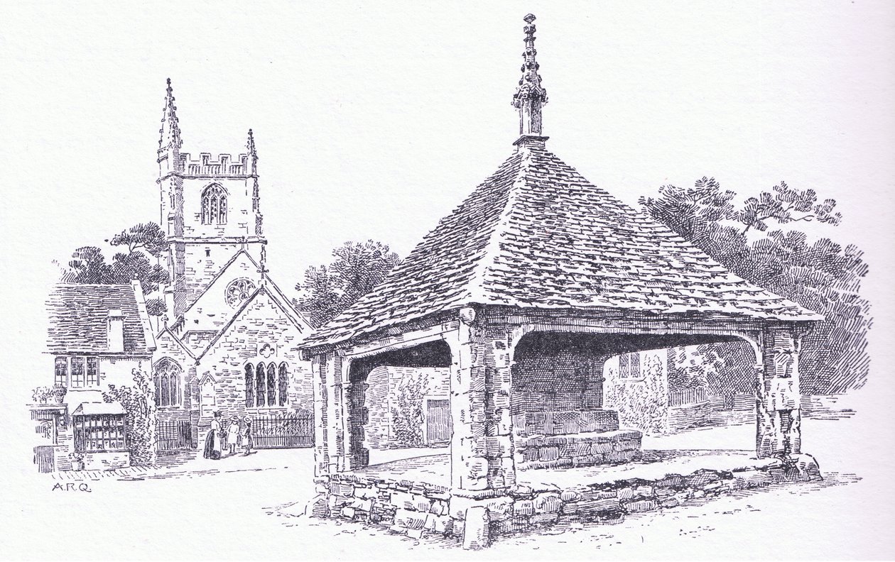 Castle Combe, Wiltshire, julkaisusta The Cottages and the Village Life of Rural England, Dent & Sons Limited, 1912. tekijältä Alfred Robert Quinton