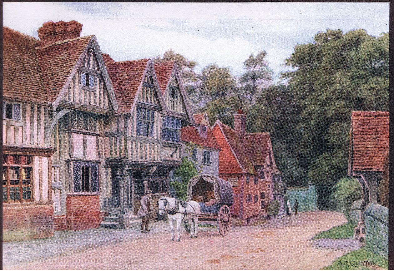 Chiddingstone, Kent, Dent & Sons Limitedin julkaisemasta teoksesta The Cottages and the Village Life of Rural England, 1912. tekijältä Alfred Robert Quinton