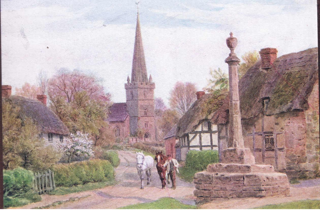 Childs Wickham, Nr Evesham, Worcester, julkaisusta The Cottages and the Village Life of Rural England, Dent & Sons Limited, 1912. tekijältä Alfred Robert Quinton