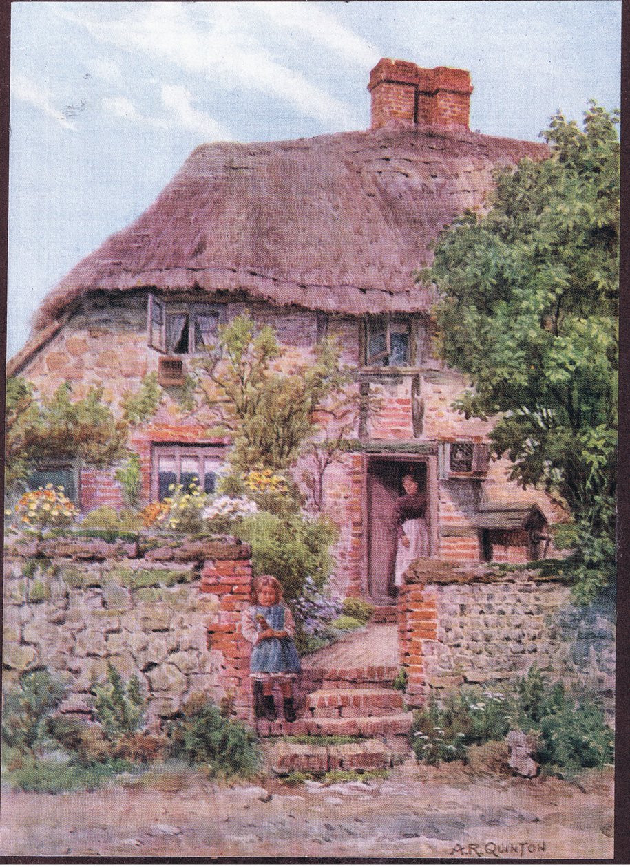 Mökin ovi, Amberley, Sussex, julkaisusta The Cottages and the Village Life of Rural England, Dent & Sons Limited, 1912. tekijältä Alfred Robert Quinton