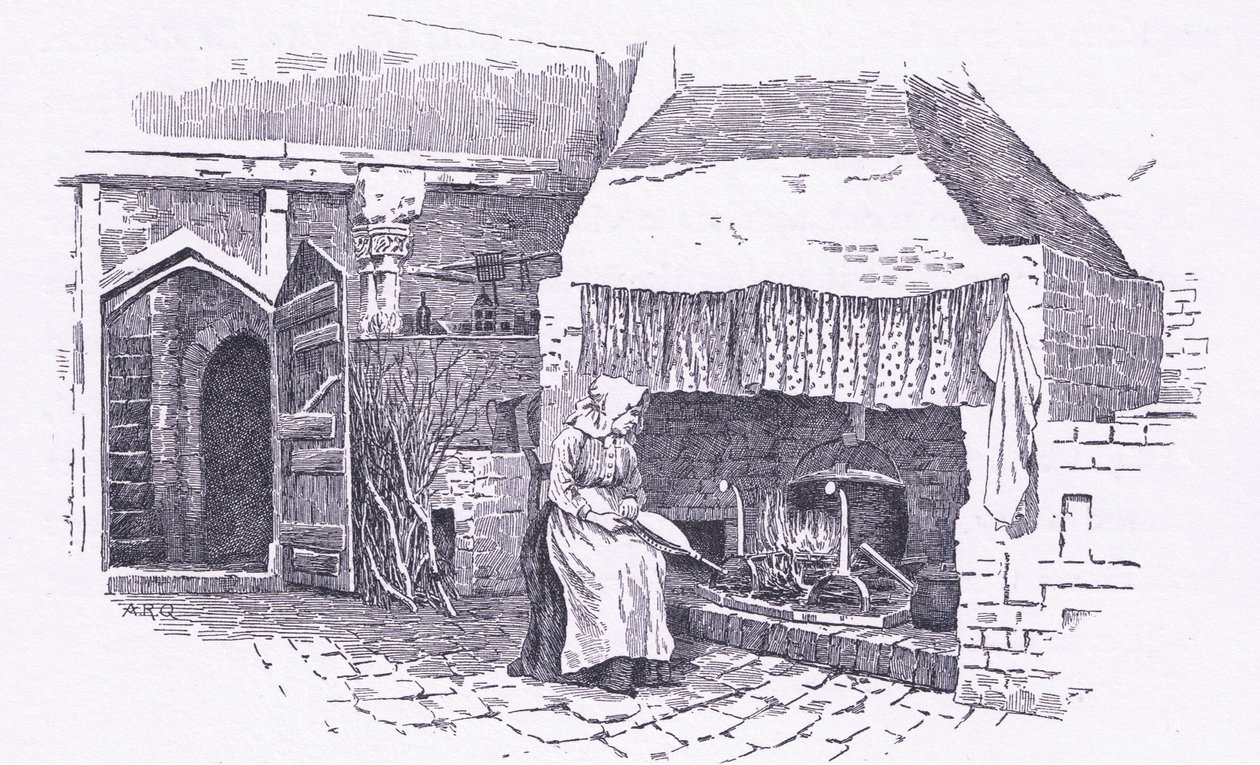 Keittiö, Old Sow, Kent, Dent & Sons Limitedin julkaisemasta The Cottages and the Village Life of Rural England, 1912. tekijältä Alfred Robert Quinton