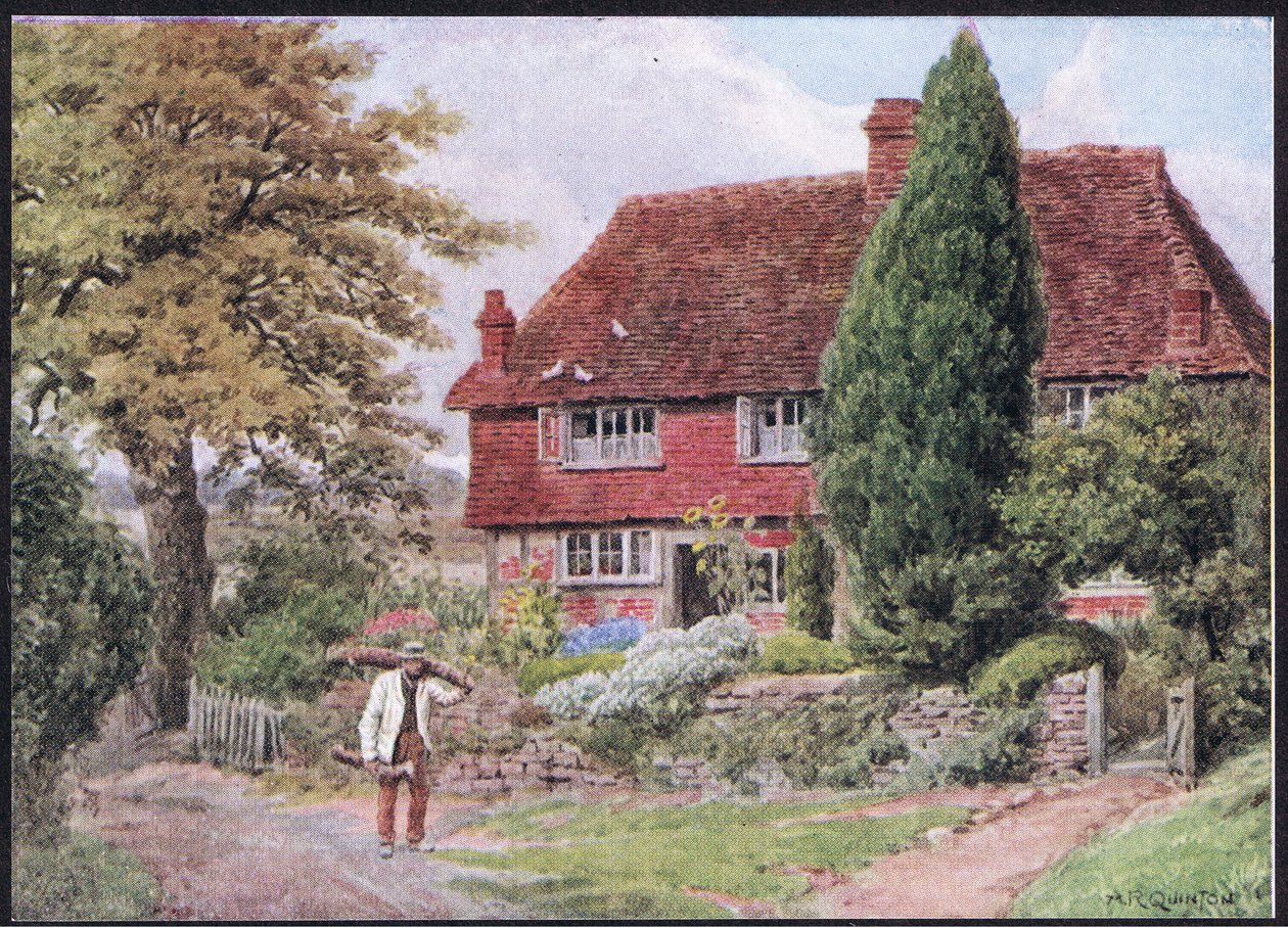 Tillington, Nr Petworth, Sussex, julkaisusta The Cottages and the Village Life of Rural England, Dent & Sons Limited, 1912. tekijältä Alfred Robert Quinton