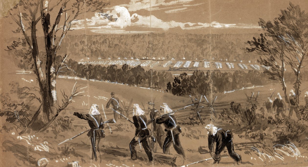 Schenks Ohion rykmentit, 1861 tekijältä Alfred Rudolph Waud