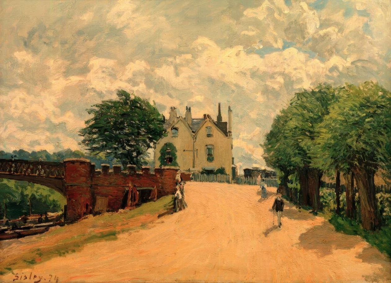 An der Brücke von Hampton Court tekijältä Alfred Sisley