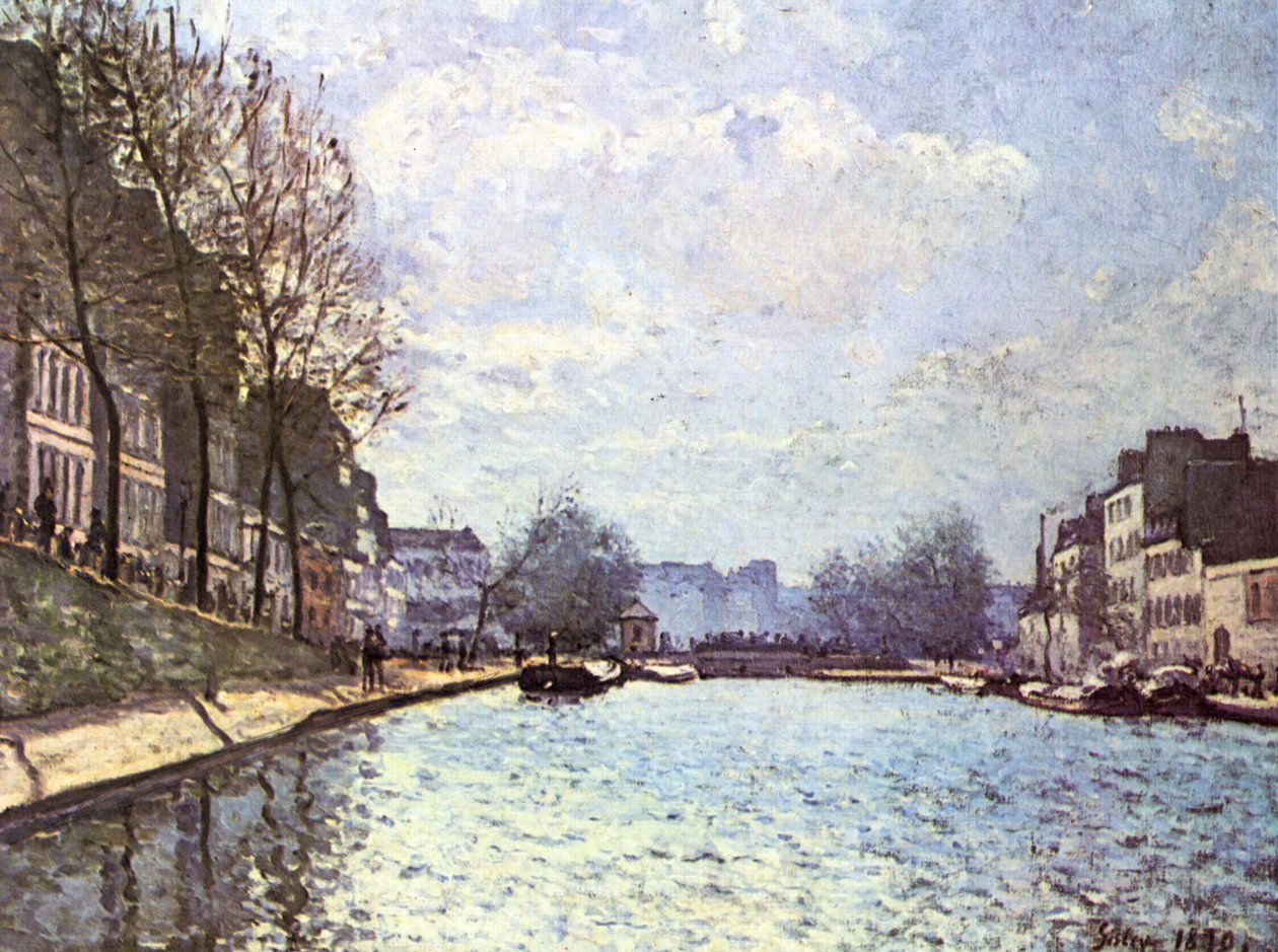 Ansicht des Kanals Saint-Martin Pariisissa tekijältä Alfred Sisley