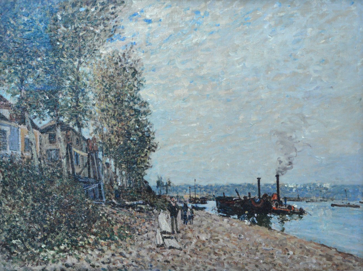 Le Remorqueur sur le Loing, Saint-Mammès tekijältä Alfred Sisley