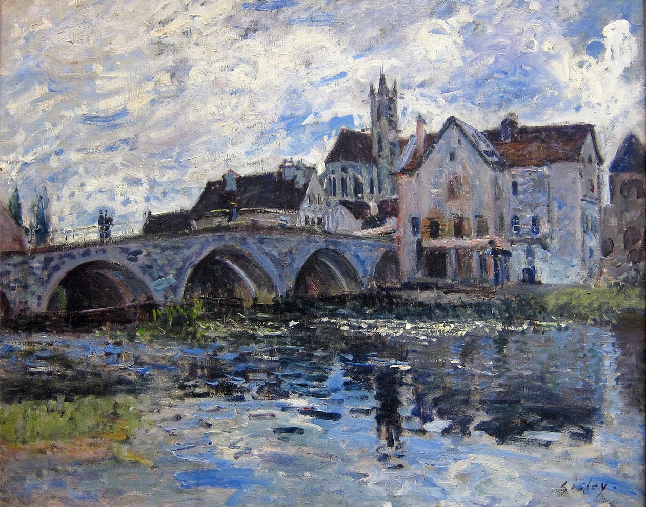 Le pont de Moret, effet dorage tekijältä Alfred Sisley