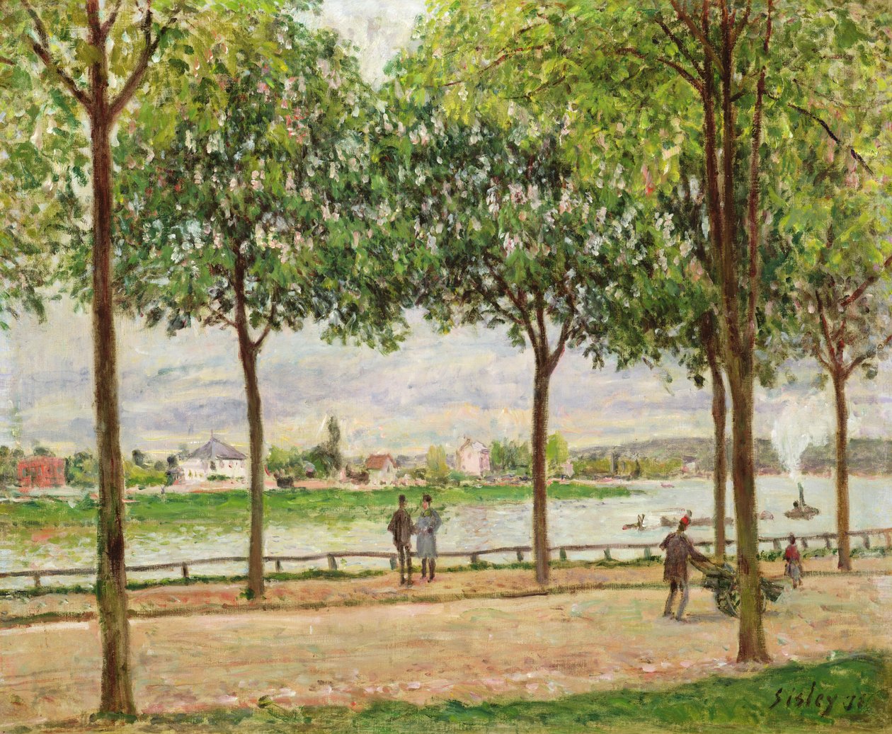 Promenade des Marronniers, St Cloud, 1878. tekijältä Alfred Sisley