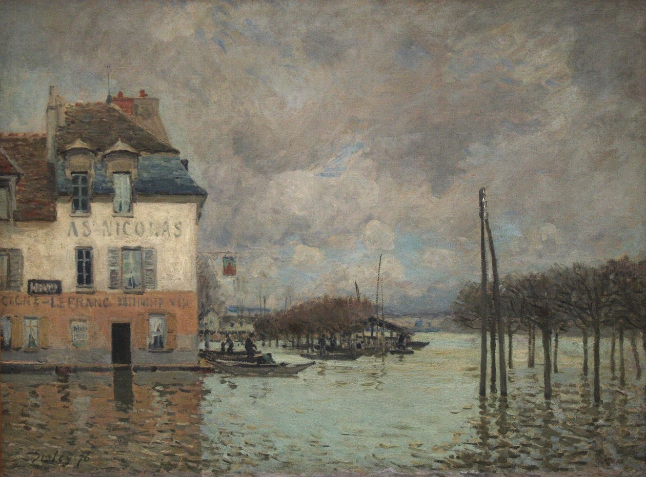 Linondation ja Port-Marly tekijältä Alfred Sisley