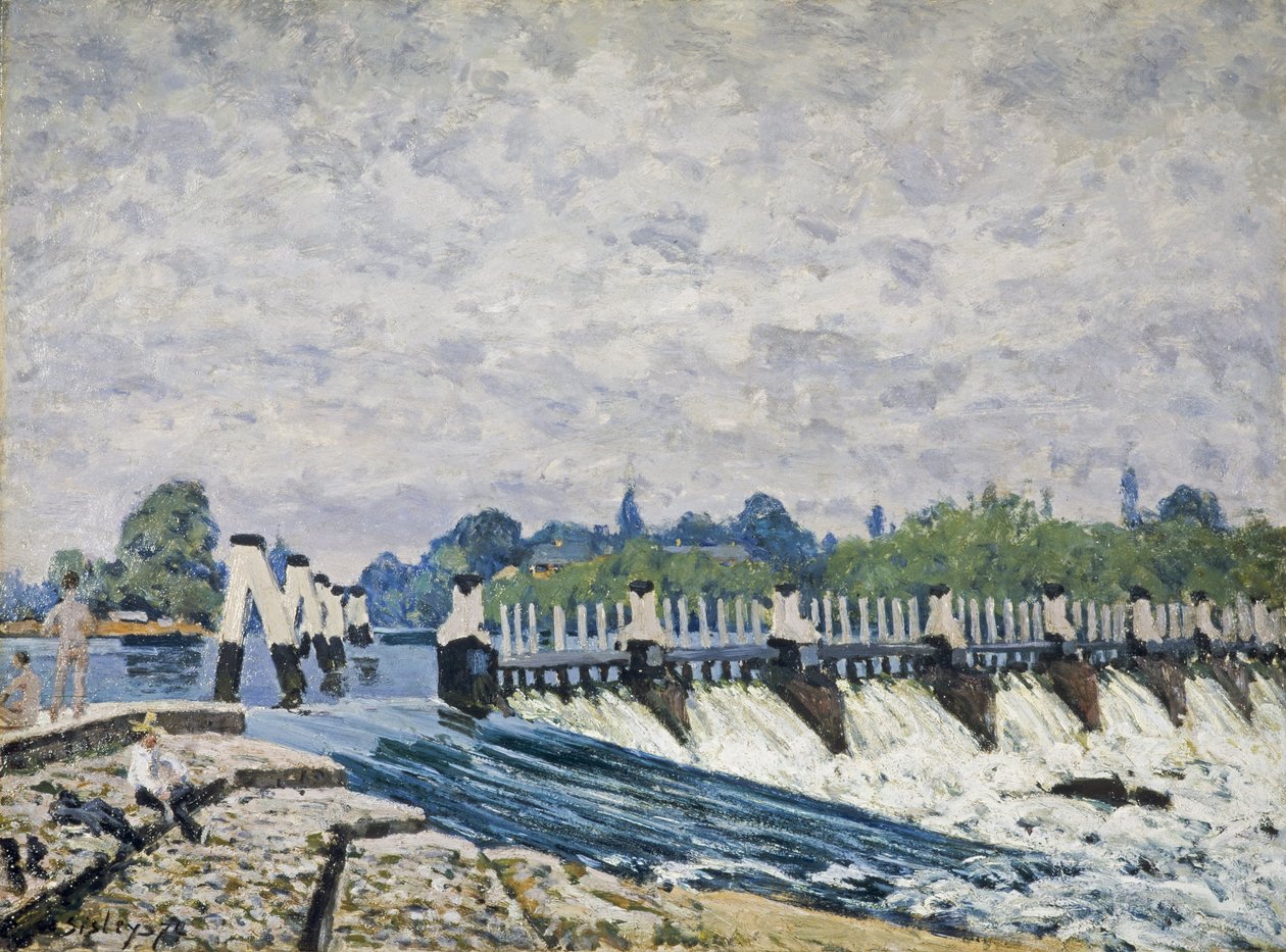 Molesey Weir, Hampton Court tekijältä Alfred Sisley