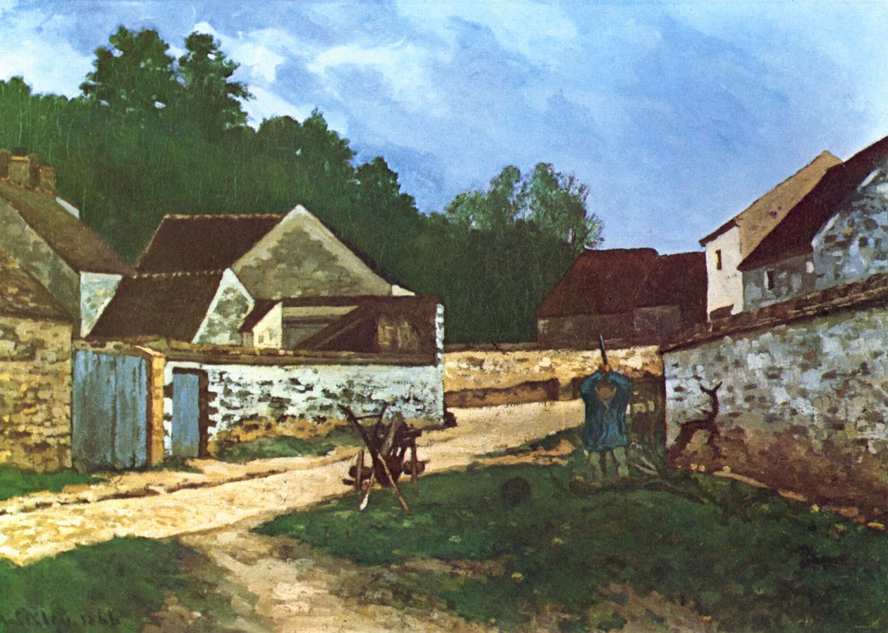 Rue de village à Marlotte tekijältä Alfred Sisley