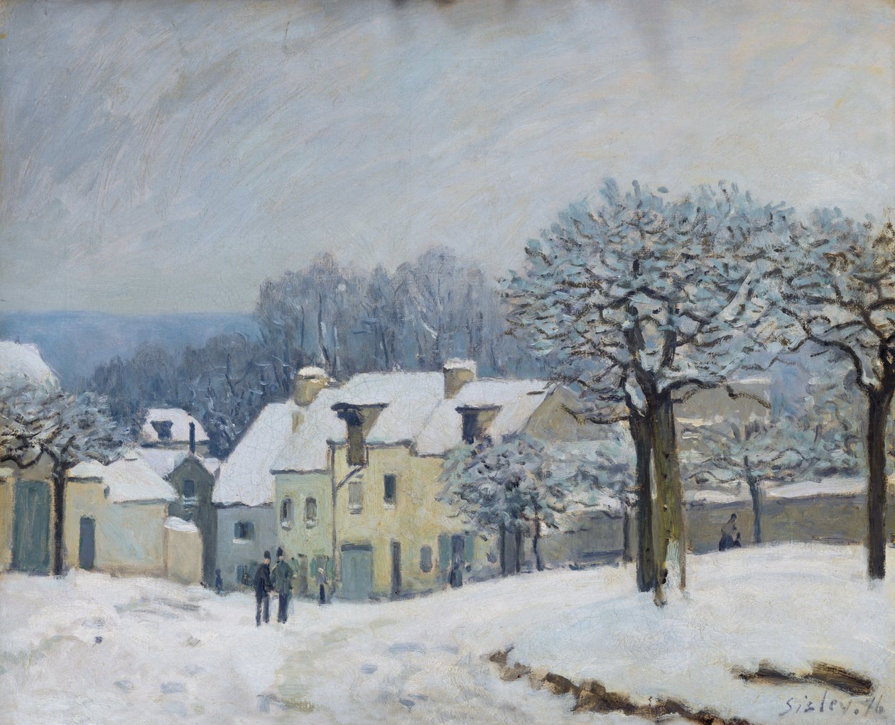 Place du Chenil Marly-le-Roissa, Snow, 1876 tekijältä Alfred Sisley