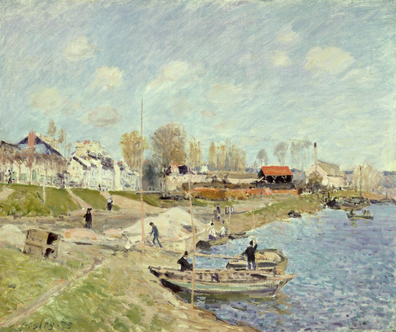 Laituri Sablessa lähellä Port-Marlya, 1875 tekijältä Alfred Sisley