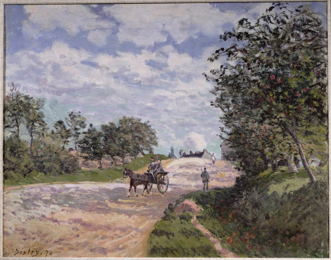 Tie Mantesista Choisy le Roihin, 1872 tekijältä Alfred Sisley