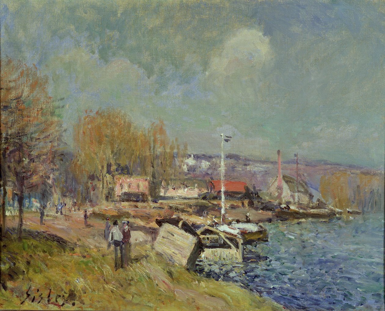 Seine Port-Marlyssa, 1877 tekijältä Alfred Sisley