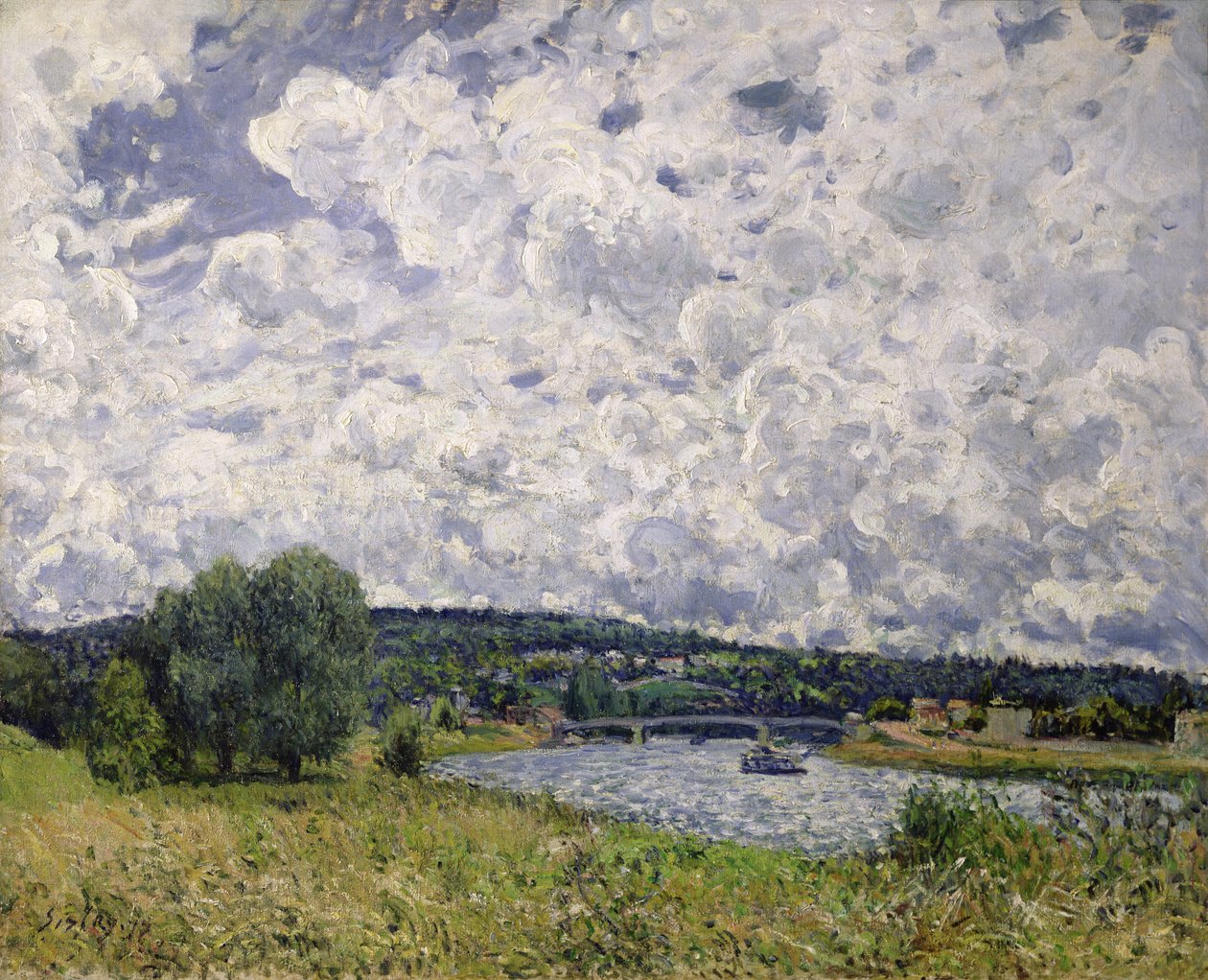 Seine Suresnesissa, 1877 tekijältä Alfred Sisley